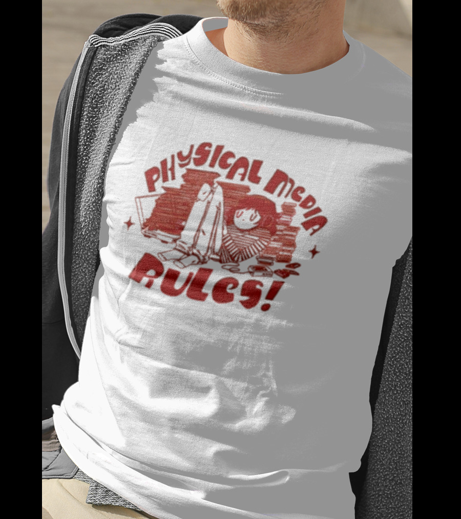 Physical Media Rules Laptop Stacks By Art By Lid T-Shirt