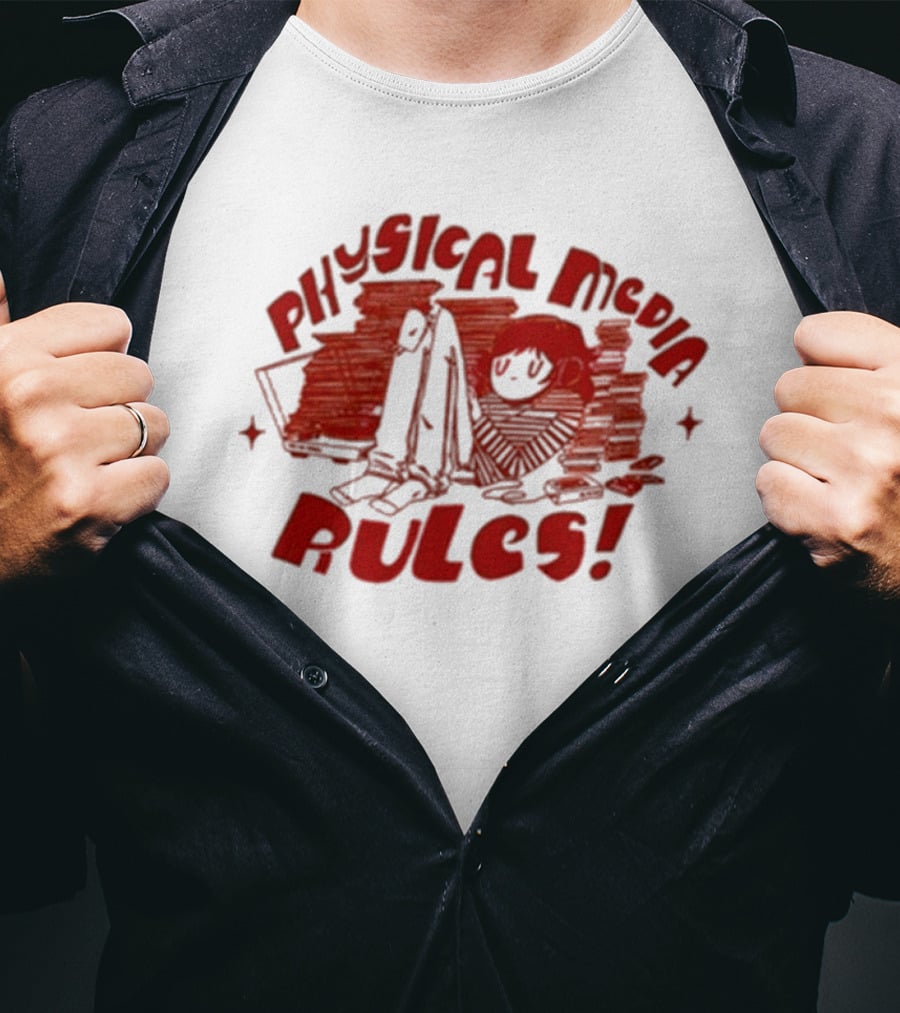 Physical Media Rules Laptop Stacks By Art By Lid T-Shirt
