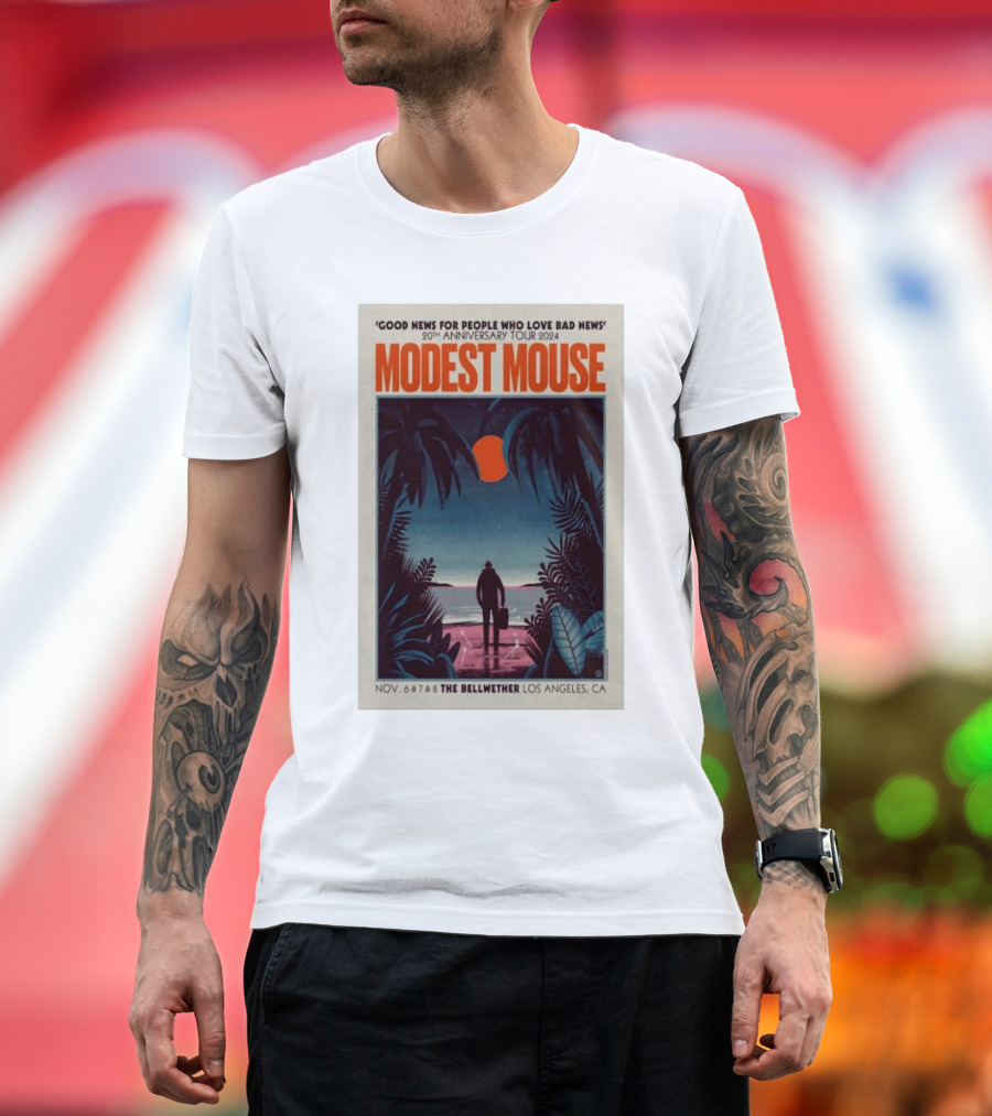 Modest Mouse 20th Anniversary Tour Nov 6-8 2024 The Bellwether Los Angeles CA Good News for People Who Love Bad News T-Shirt