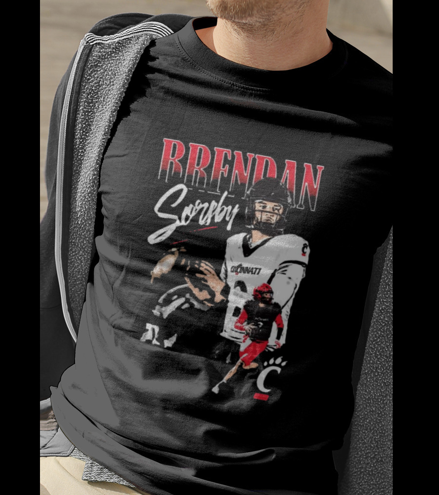 Brendan Sorsby Cincinnati Bearcats NCAA Football Player T-Shirt