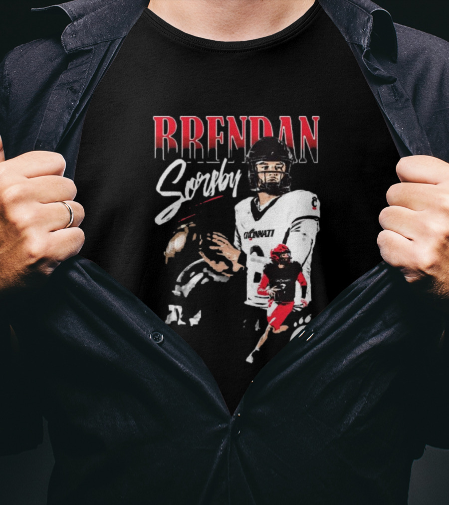 Brendan Sorsby Cincinnati Bearcats NCAA Football Player T-Shirt