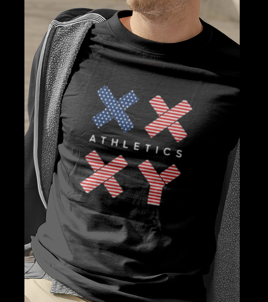 Jennifer Sey XX-Xy Athletics Stars And Stripes USA Flag T-Shirt
