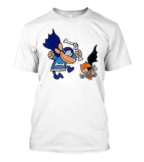 Dog And Cat Essentials Superhero Duo Dog Man And Cat Kid T-Shirt