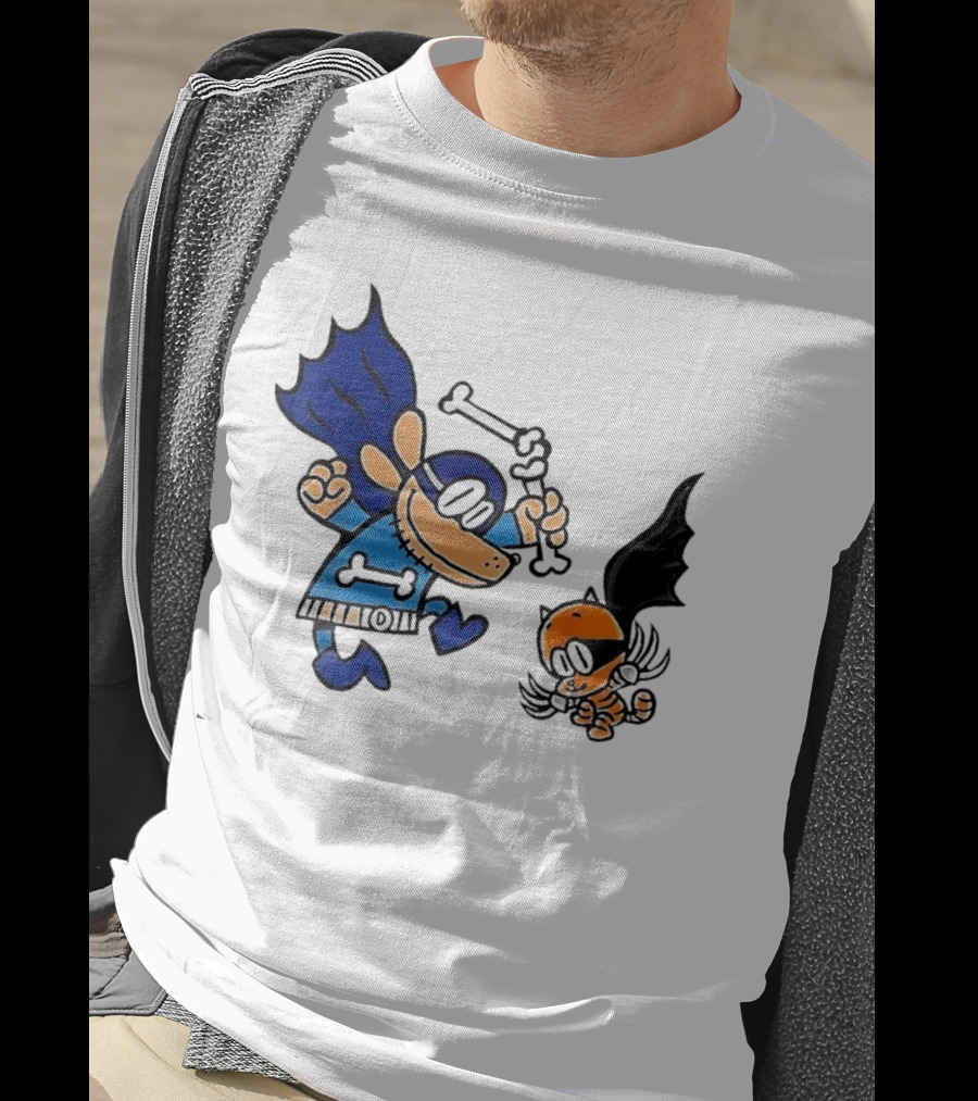 Dog And Cat Essentials Superhero Duo Dog Man And Cat Kid T-Shirt