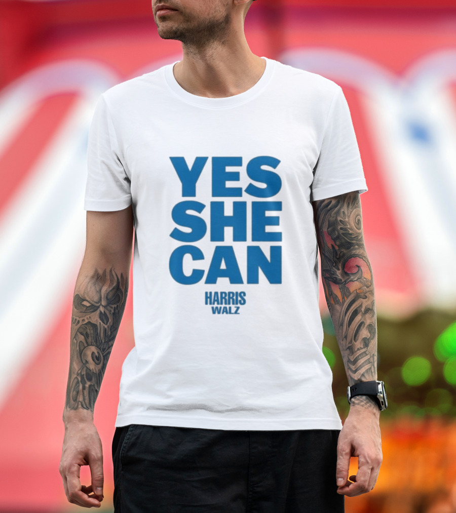 Yes She Can Harris Walz 2024 Empower T-Shirt