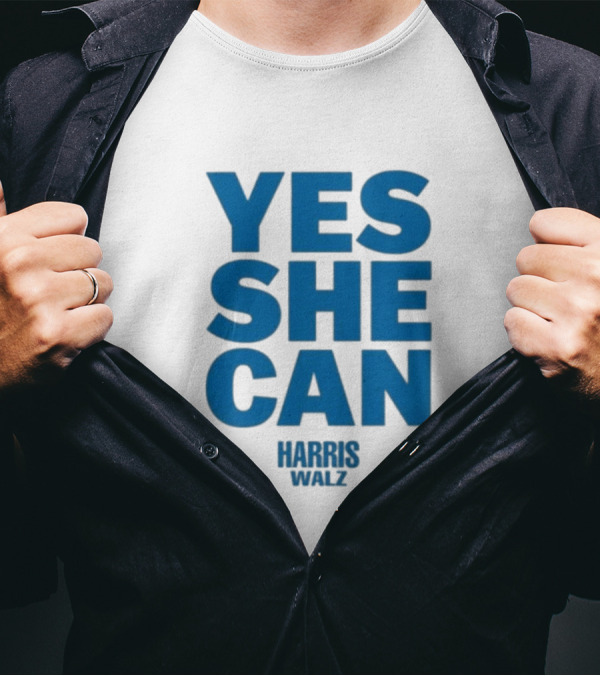 Yes She Can Harris Walz 2024 Empower T-Shirt