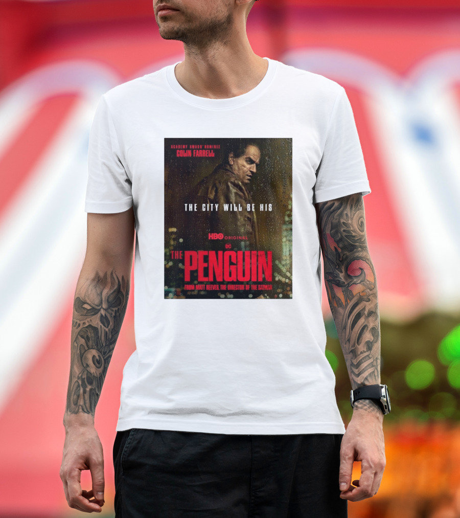 Academy Award Nominee Colin Farrell The City Will Be His HBO Original DC The Penguin From Matt Reeves The Director Of The Batman T-Shirt