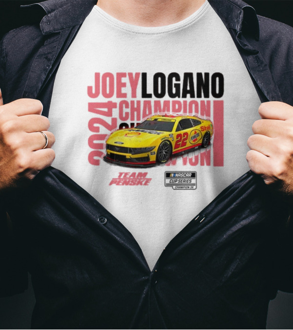 Joey Logano 2024 NASCAR Cup Series Champion Team Penske 22 Car T-Shirt