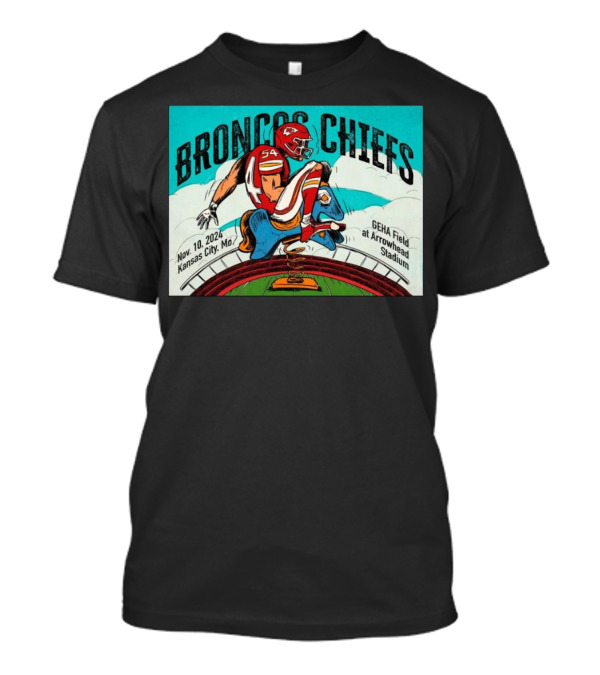 Broncos Vs Chiefs Nov 10 2024 Kansas City GEHA Field Arrowhead Stadium AFC West Matchup T-Shirt