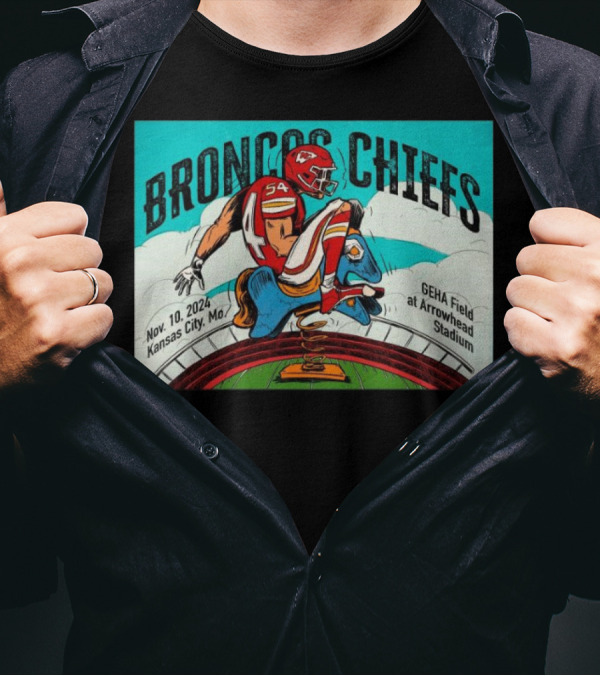Broncos Vs Chiefs Nov 10 2024 Kansas City GEHA Field Arrowhead Stadium AFC West Matchup T-Shirt