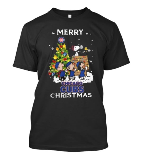 Merry Chicago Cubs Christmas Snoopy And Friends T-Shirt