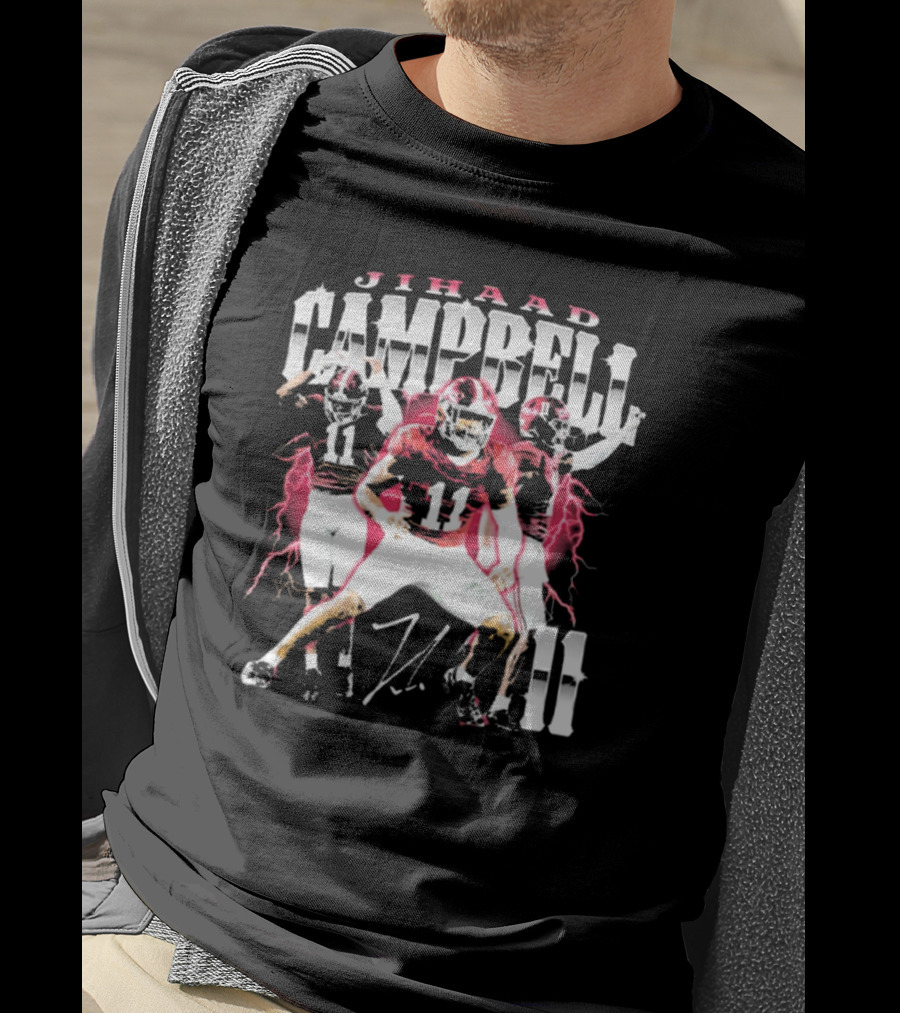 Jihaad Campbell Alabama Crimson Tide 11 Signature Football Energy T-Shirt