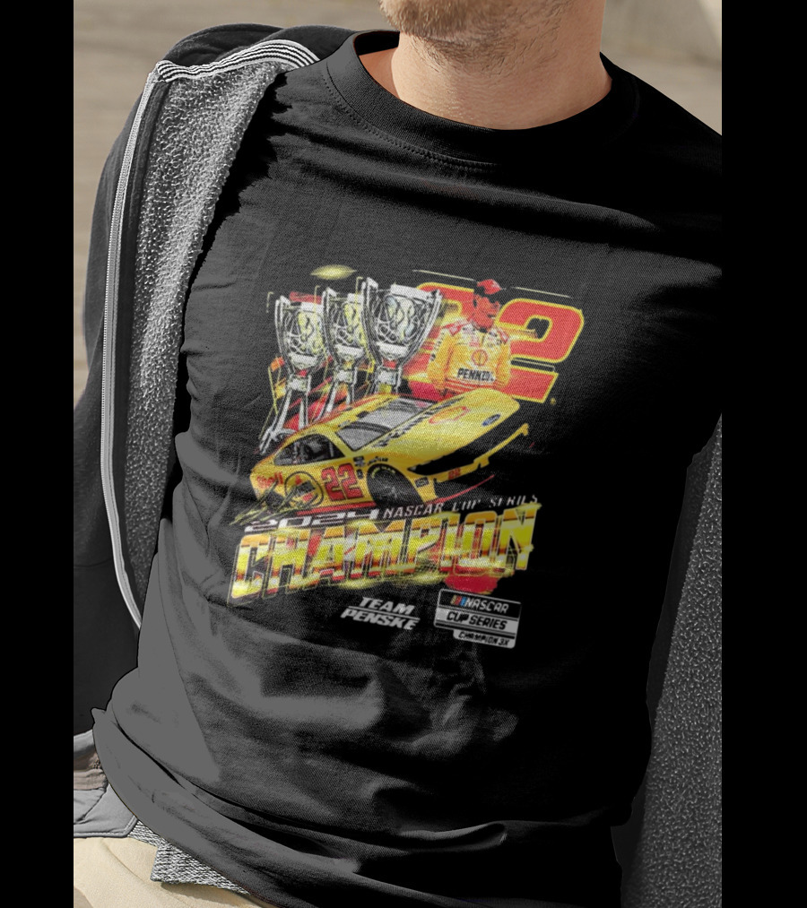 Joey Logano 22 NASCAR Cup Series Champion 3X Team Penske Champion Car Racing Winner T-Shirt