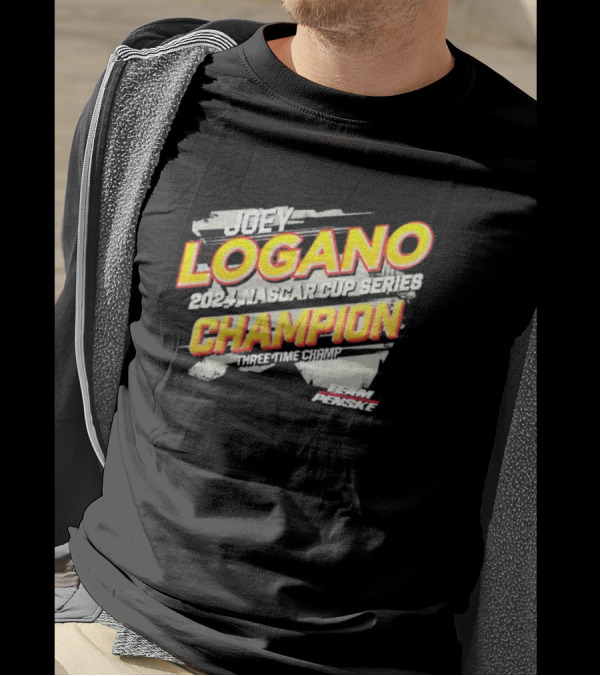 Joey Logano NASCAR Cup Series 2024 Champion Three-Time Champ Team Penske Vintage T-Shirt