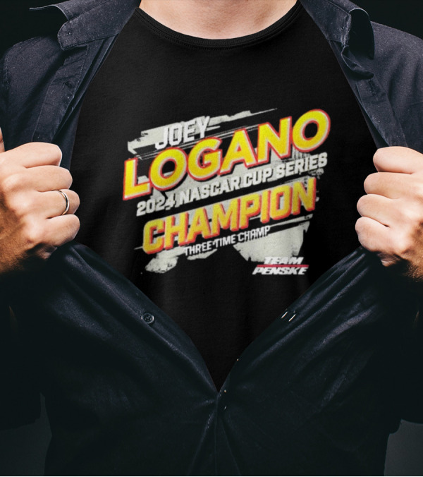 Joey Logano NASCAR Cup Series 2024 Champion Three-Time Champ Team Penske Vintage T-Shirt