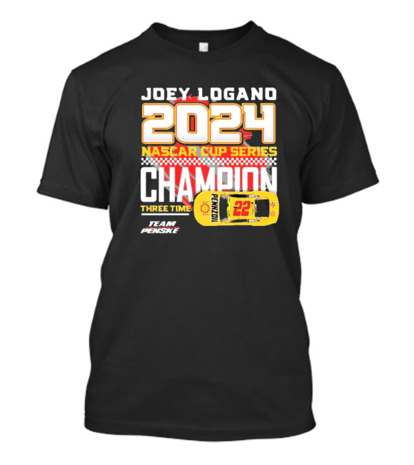 Joey Logano 2024 NASCAR Cup Series Champion Three Time Team Penske 22 Pennzoil T-Shirt