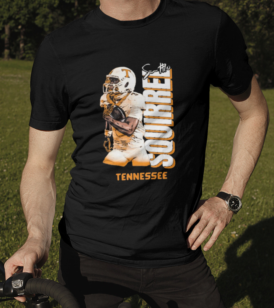 Tennessee Volunteers Squirrel White Football Signature T-Shirt