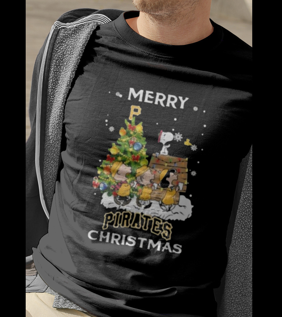 Pittsburgh Pirates X Snoopy Merry Pirates Christmas T-Shirt