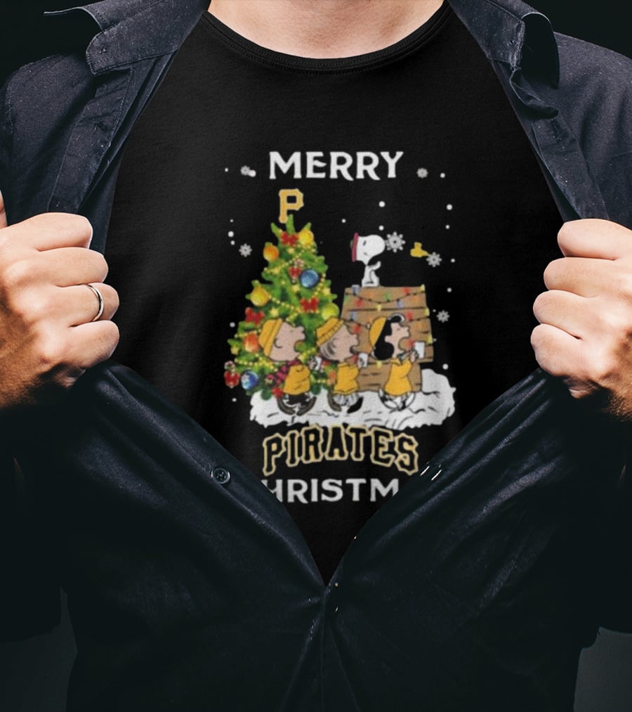 Pittsburgh Pirates X Snoopy Merry Pirates Christmas T-Shirt