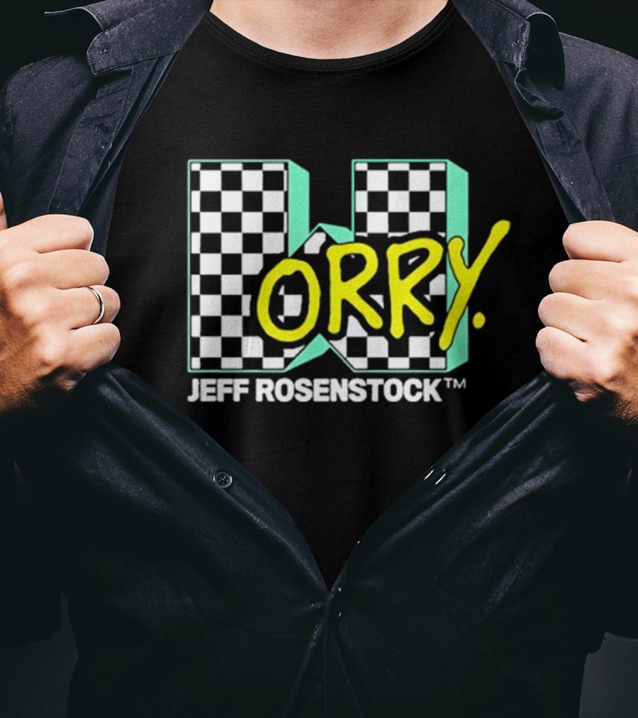 Jeff Rosenstock Worry Checkerboard Design Worry T-Shirt