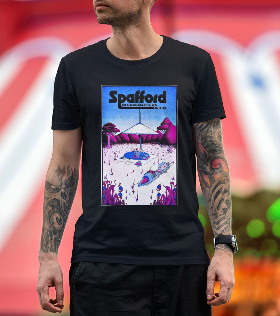 Spafford at The Crocodile Seattle WA 11/10/24 Fantastical Landscape Scene T-Shirt