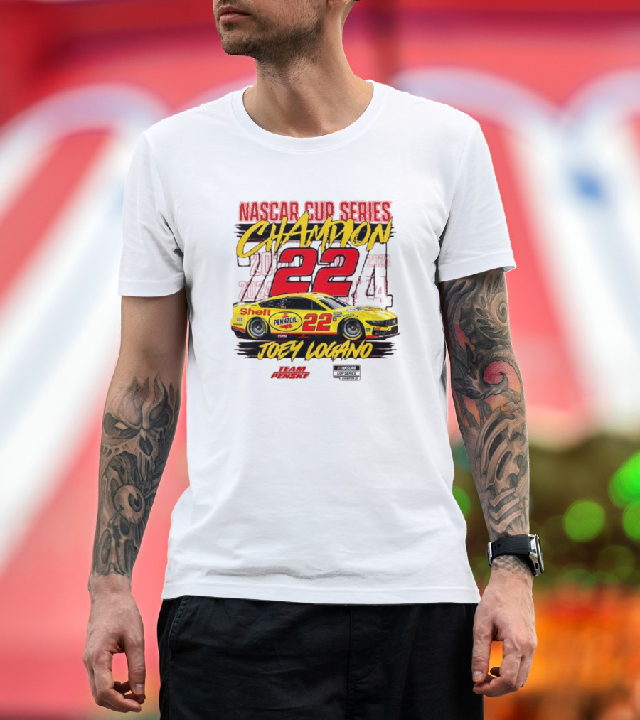 Joey Logano NASCAR Cup Series Champion 2024 Team Penske 22 Pennzoil T-Shirt