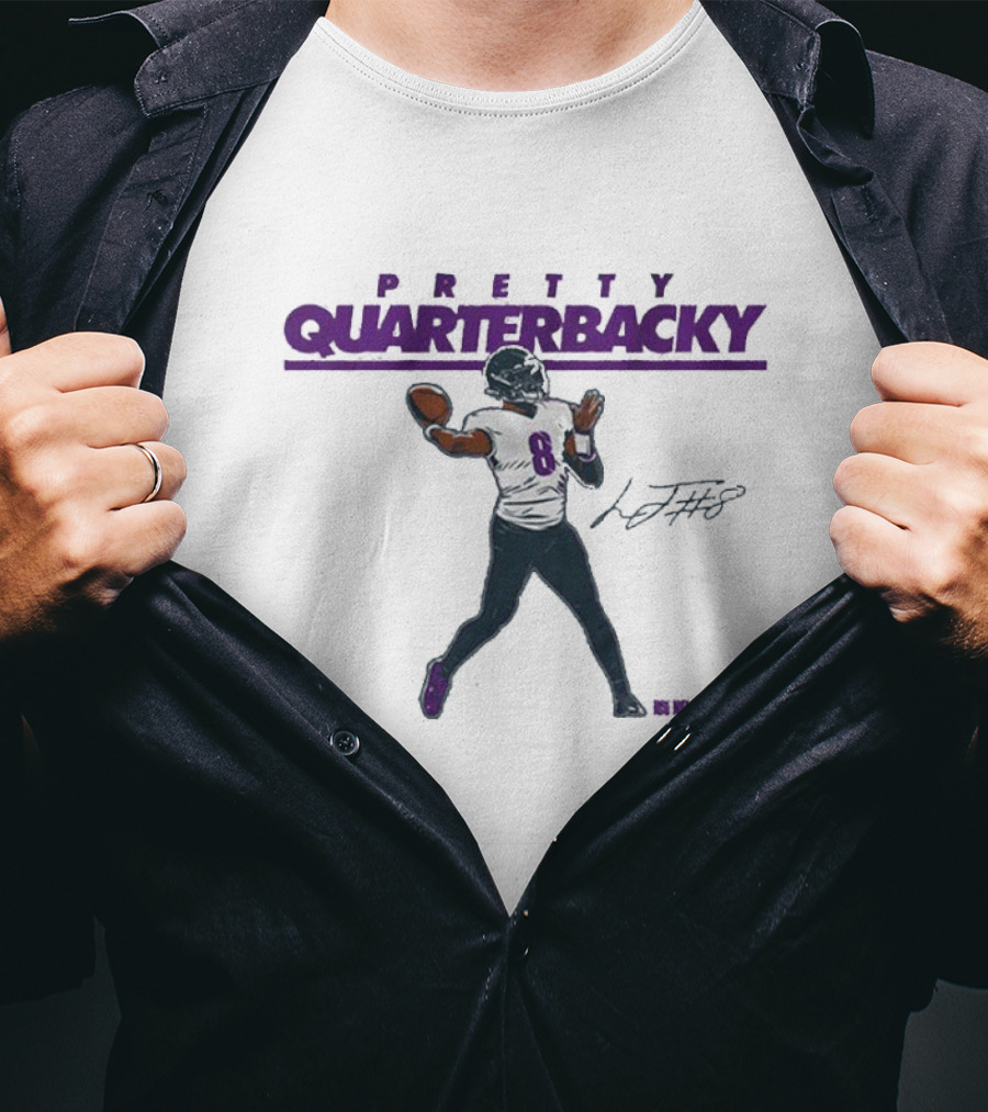 Pretty Quarterbacky Lamar Jackson NFLPA Signature T-Shirt