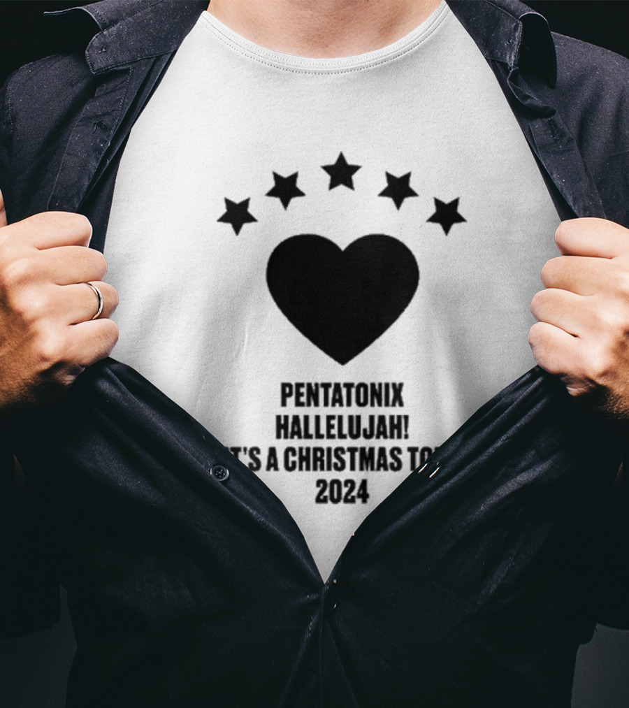 Pentatonix Hallelujah Heart Stars It's A Christmas Tour T-Shirt