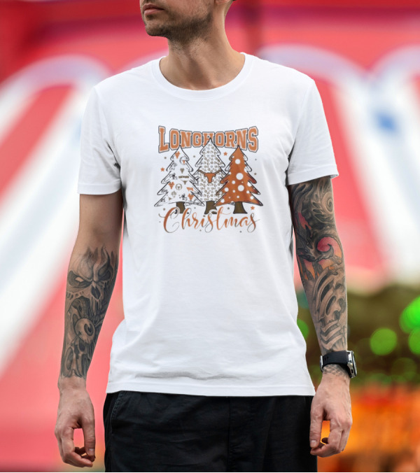 Premium T-Shirt: Longhorns Christmas Trees Merry Christmas And Happy New Year 2025 T-Shirt Longhorns Christmas Trees Merry Christmas And Happy New Year 2025 T-Shirt