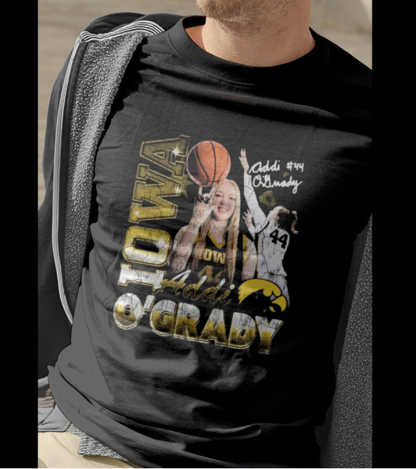 Addi O’Grady Iowa Hawkeyes 44 Basketball Signature 90s T-Shirt