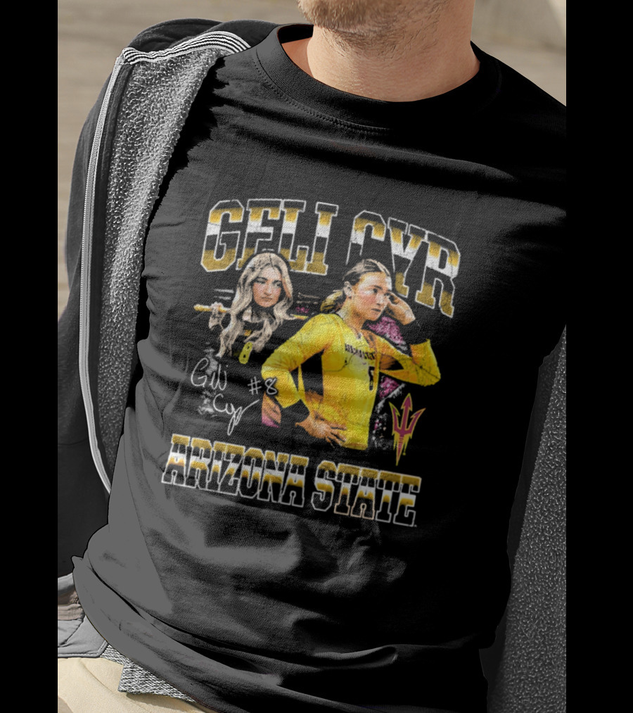 Geli Cyr Arizona State Sun Devils Yellow Jersey #8 Volleyball Retro 90s T-Shirt