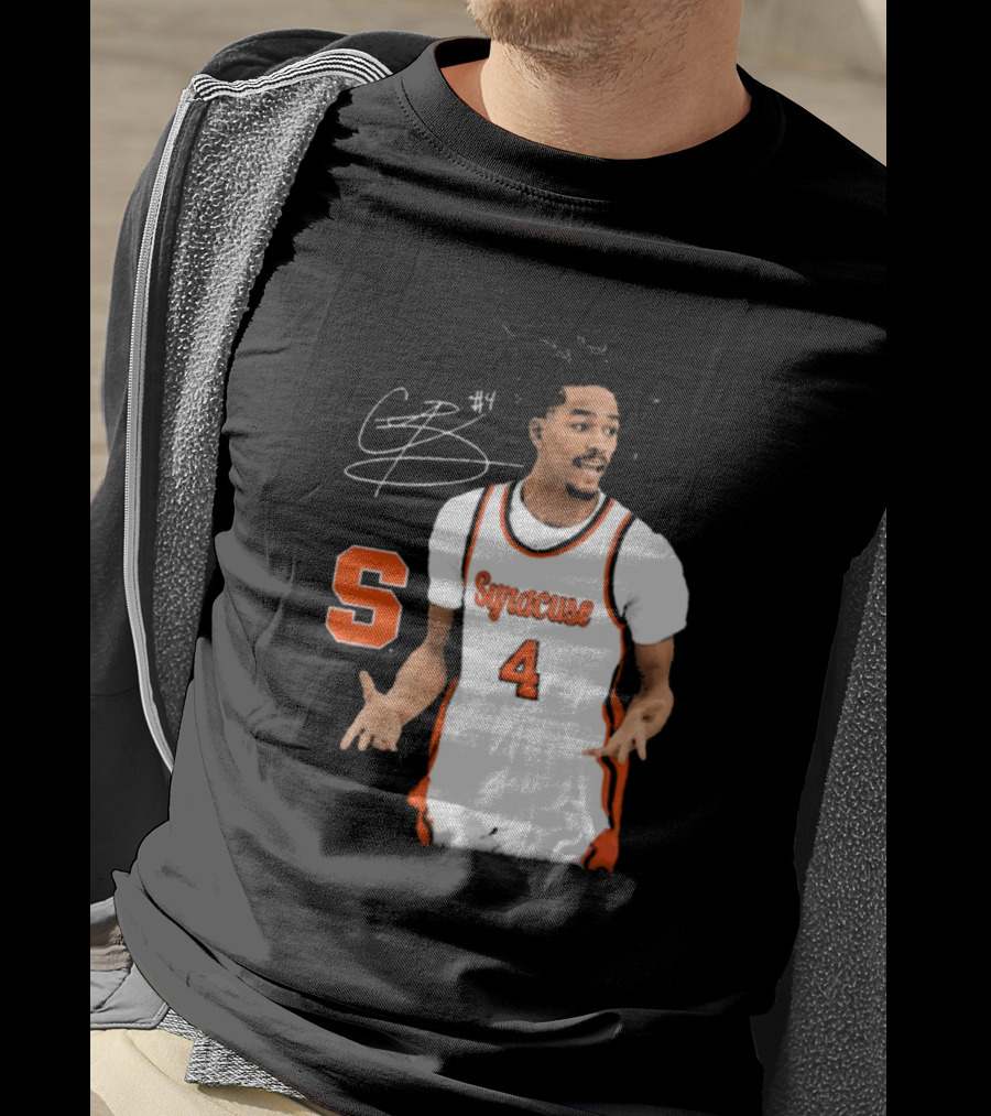 Chris Bell #4 Syracuse Orange Basketball Signature T-Shirt