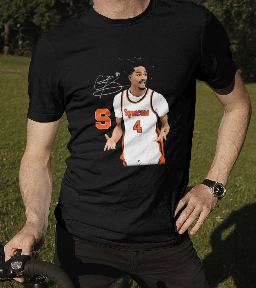 Chris Bell #4 Syracuse Orange Basketball Signature T-Shirt