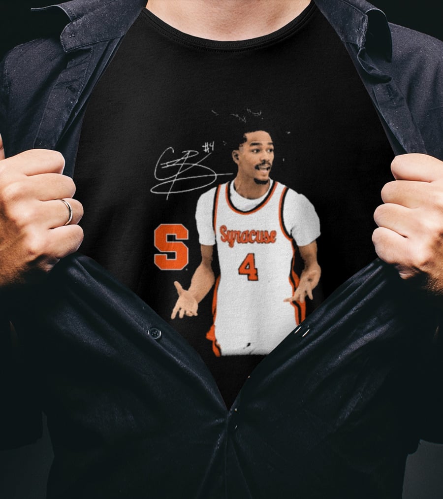 Chris Bell #4 Syracuse Orange Basketball Signature T-Shirt