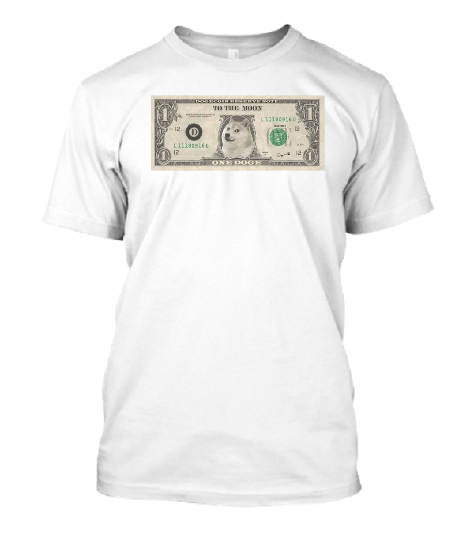 Dogecoin Reserve Note One Doge To The Moon Currency T-Shirt