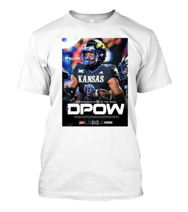 Mello Dotson Kansas Jayhawks DPOW Big 12 Defensive Player Of The Week T-Shirt