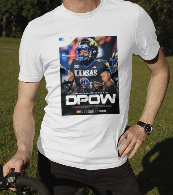 Mello Dotson Kansas Jayhawks DPOW Big 12 Defensive Player Of The Week T-Shirt