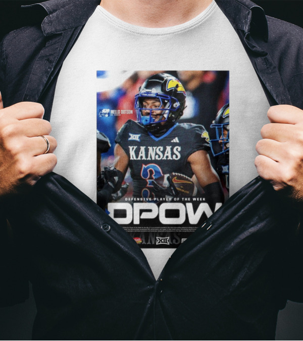 Mello Dotson Kansas Jayhawks DPOW Big 12 Defensive Player Of The Week T-Shirt
