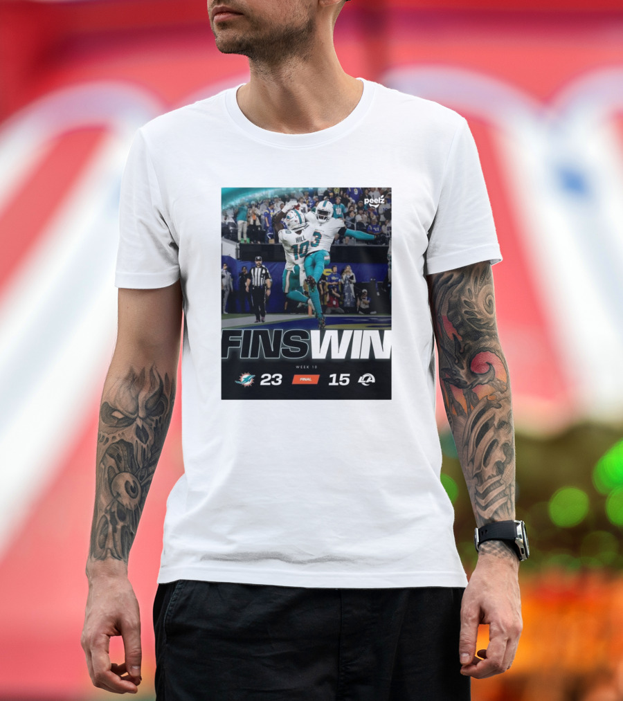 Fins Win Week 10 Miami Dolphins 23 vs Los Angeles Rams 15 T-Shirt