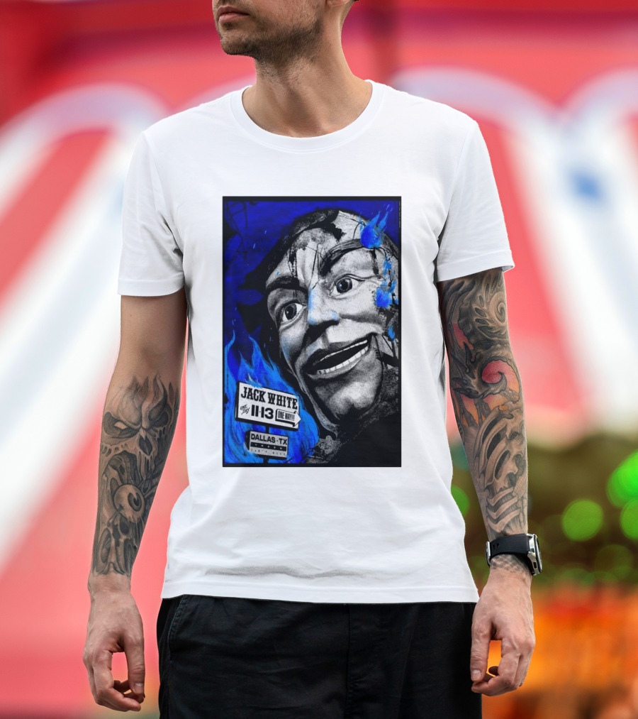 Jack White 11 13 One Night Dallas TX Blue Face T-Shirt
