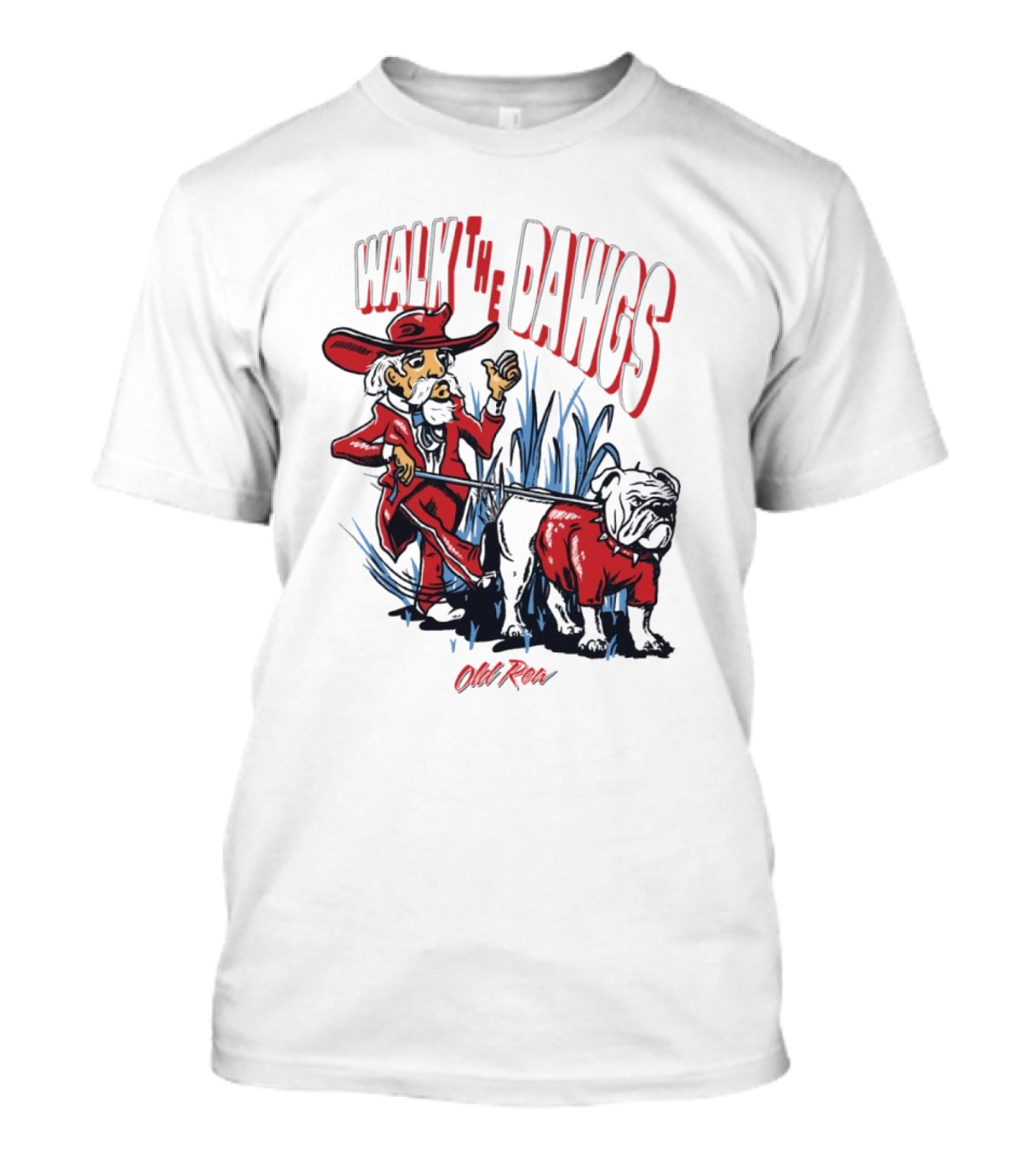Walk The Dawgs Old Row Georgia Bulldogs Vs. Ole Miss Rebels T-Shirt