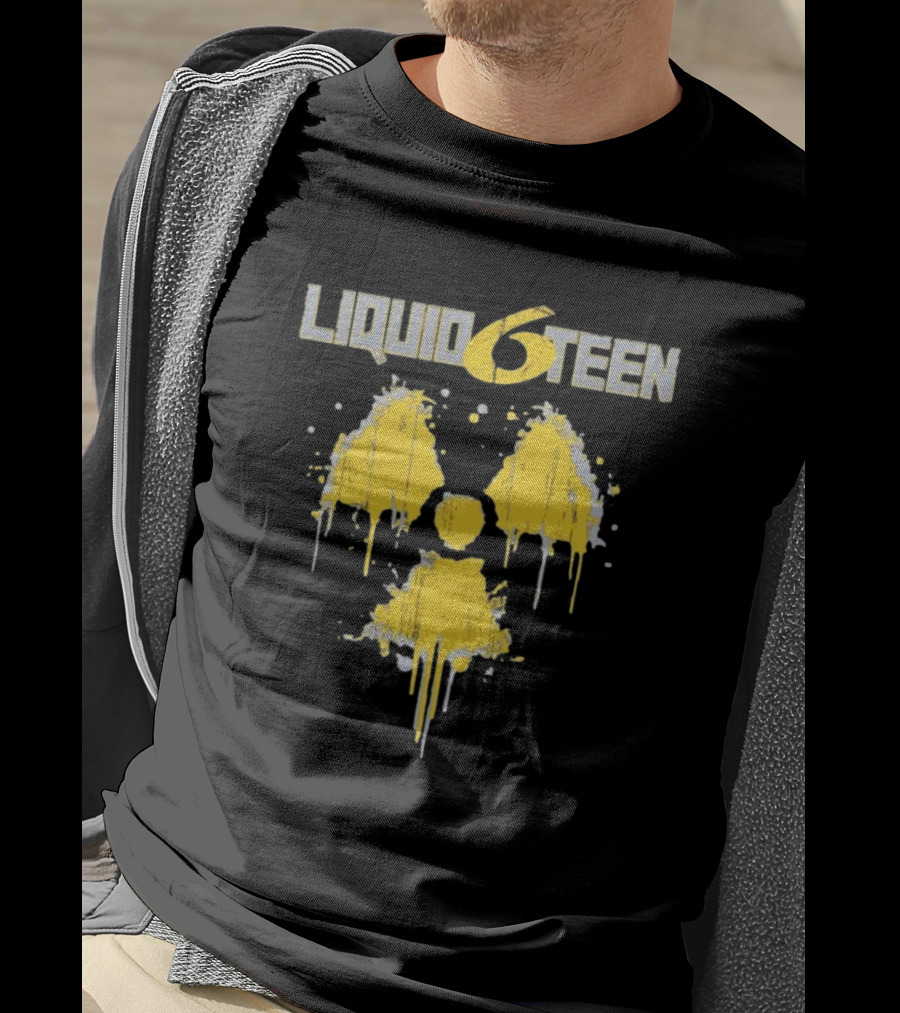 LIQUID 6TEEN Radiation Symbol Dripping Effect T-Shirt