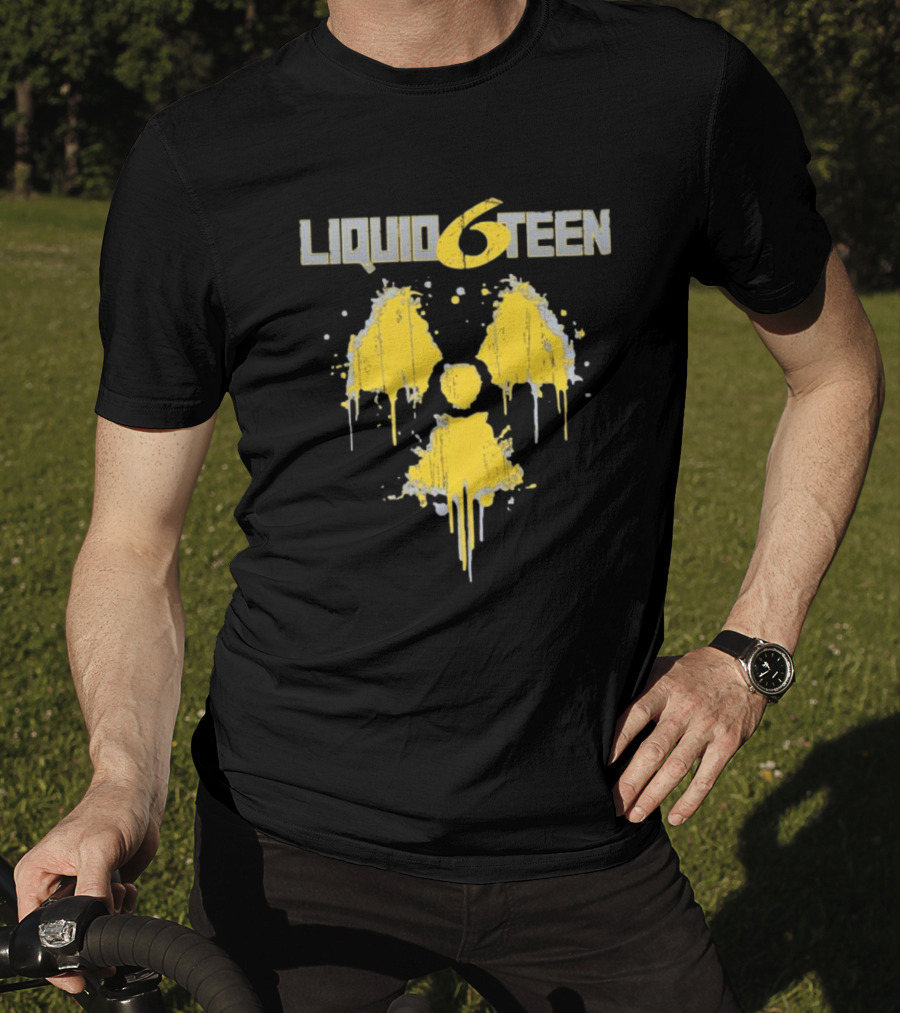 LIQUID 6TEEN Radiation Symbol Dripping Effect T-Shirt