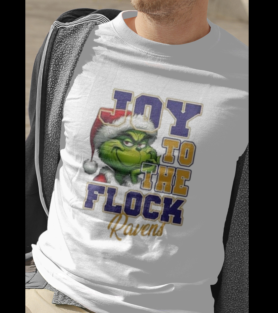 Joy To The Flock Ravens Merry Christmas The Grinch T-Shirt