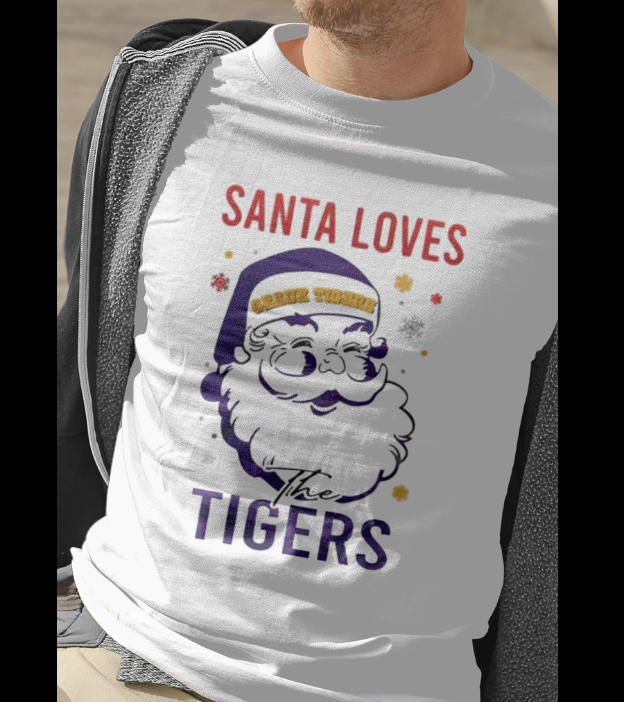 Santa Loves The LSU Tigers Christmas T-Shirt