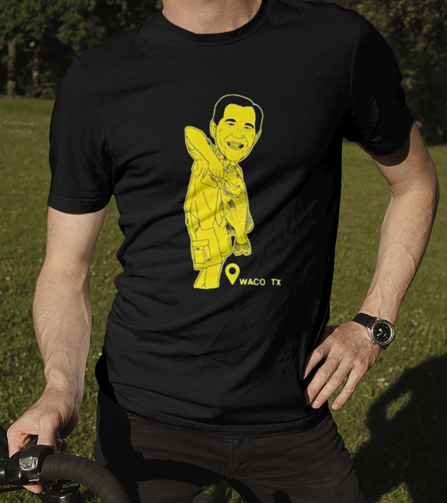 Cott Drew Fishing Caricature Waco TX T-Shirt