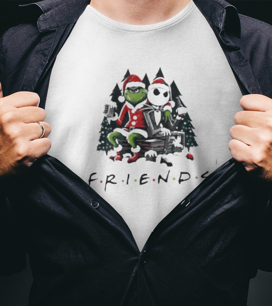 Grinch Jack Skellington Christmas Friends T-Shirt