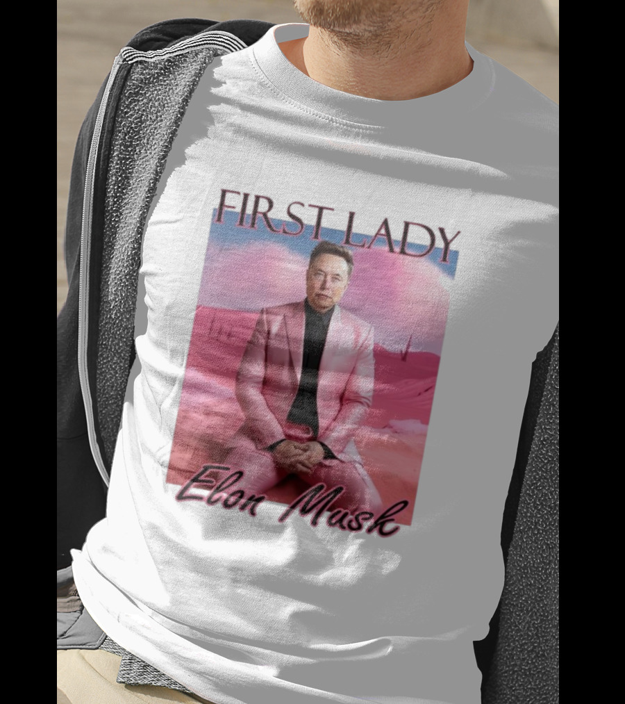 First Lady Elon Musk Pink Suit Portrait T-Shirt