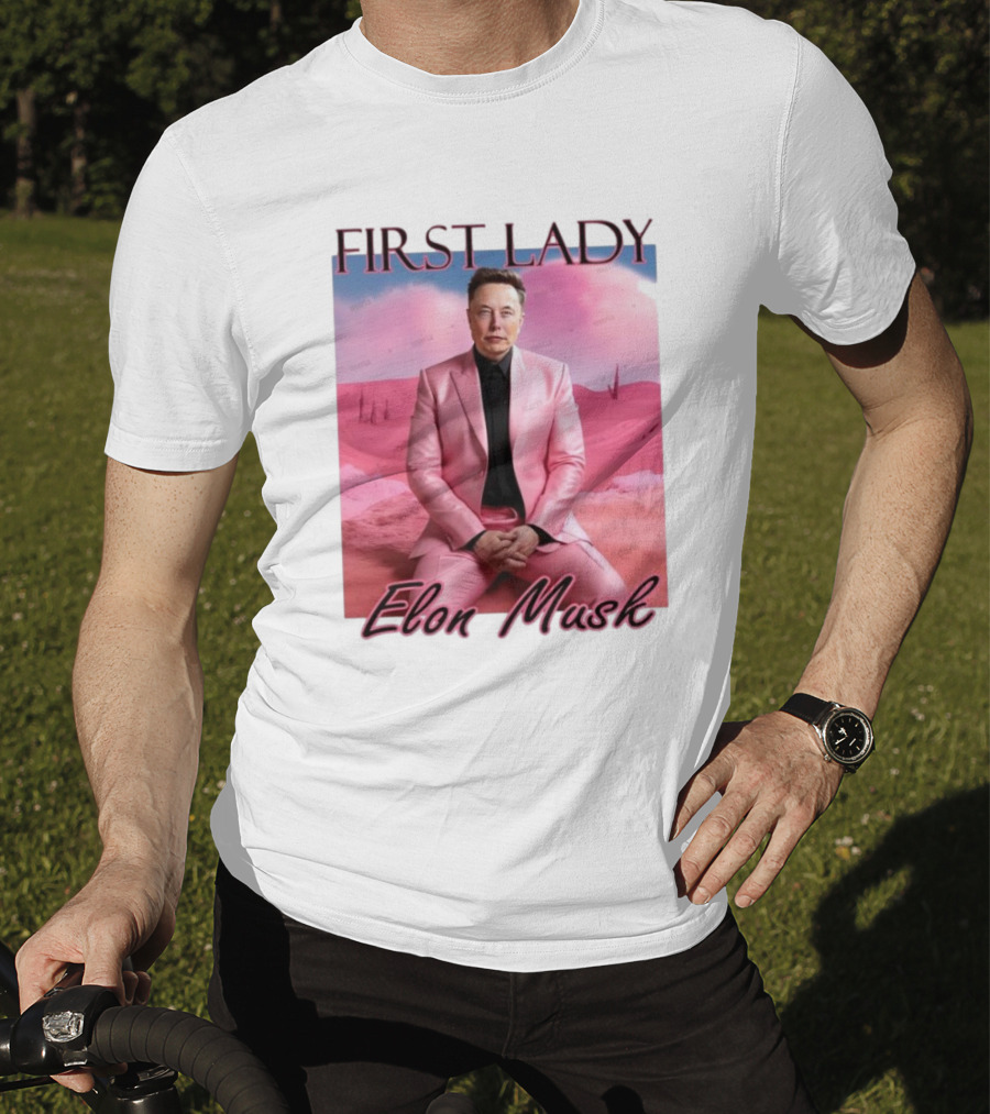 First Lady Elon Musk Pink Suit Portrait T-Shirt