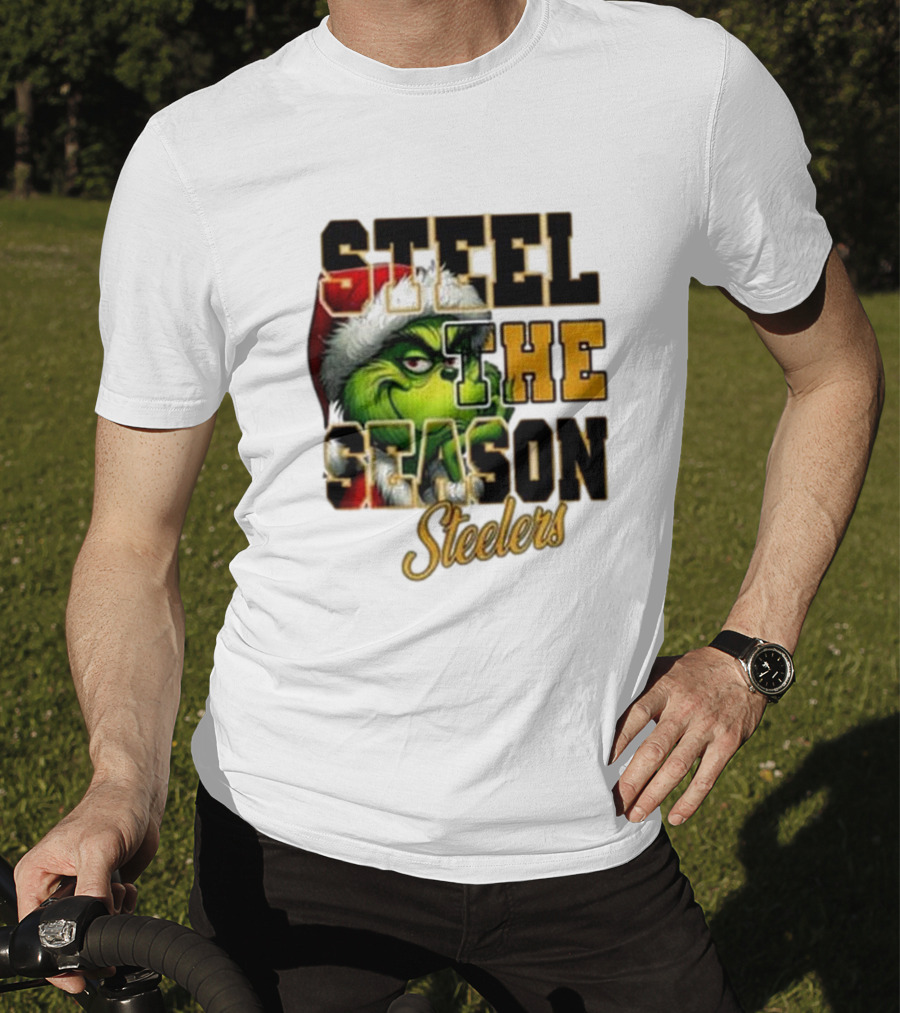 Steel The Season The Grinch Pittsburgh Steelers Merry Christmas T-Shirt